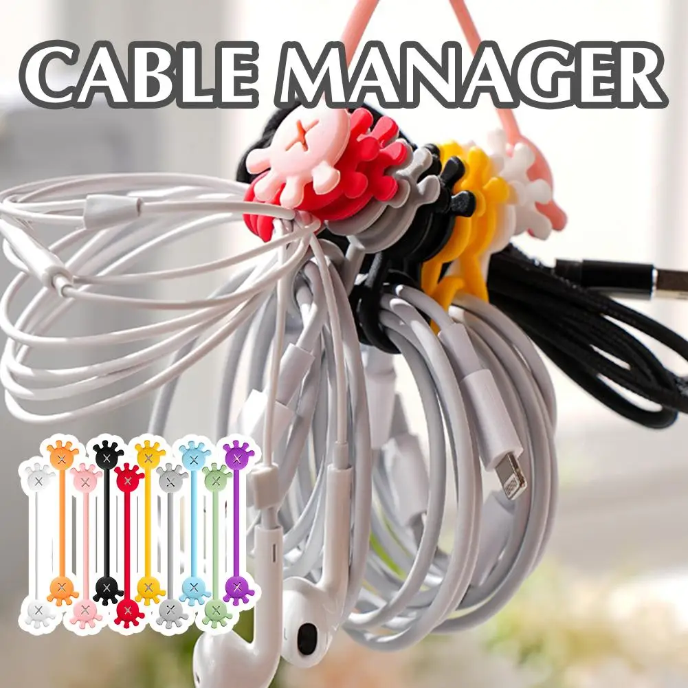 

Hand Shaped Cable Organizers Clips 10/30PCS Magnetic Cable Earbuds Winder Ties Reusable Manager Cords Magnets Straps Q7R3