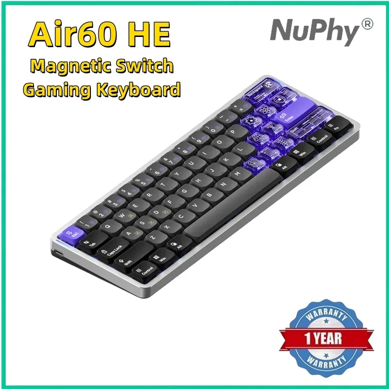 

【Ready Stock】NuPhy Air60 HE Magnetic Switch Gaming Keyboard Low-Profile Magnetic Switch 8K Gaming Keyboard