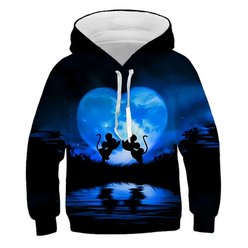 

Disney Mickey Co Branded Printed Round Neck Hooded Sweatshirt for Men and Women 2025 Autumn Mickey Cartoon Fashion Brand Hoodie