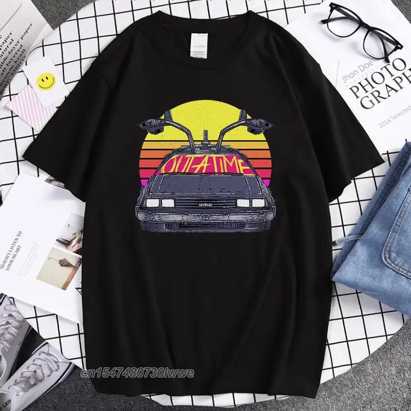 

Back To The Future Printing Tshirts Men's Casual Crewneck T Shirts Loose Breathable Short Sleeves Fashion Man T Shirt
