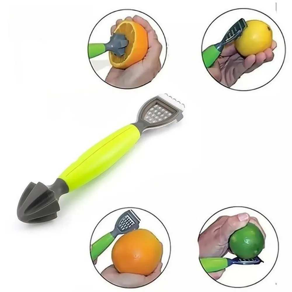 2-in-1 Citrus Zester & Reamer with Grater Dual Head Lemon Zester Juicer Combo Sharp Non Slip Juice Extractor Tool Home Cooking
