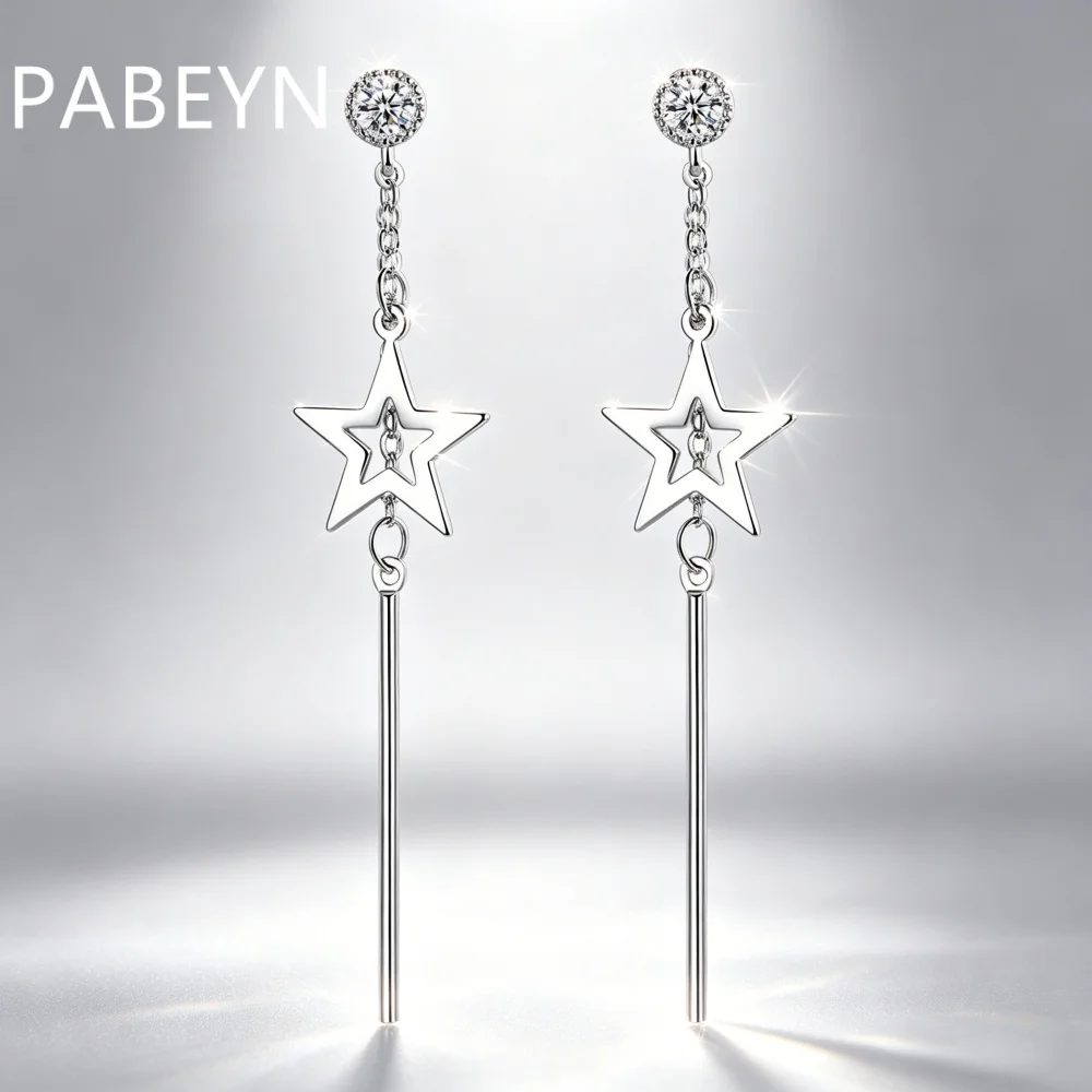 

Серьги из стерлингового серебра 925 пробы, модные, простые, с пентаграммой, подарок на день рождения, годовщину, для повседневной носки