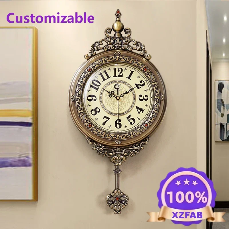 Horloges murales 2026 de luxe numériques vintage grand format style nordique pour restaurant, esthétiques, directement de l'usine, pour la maison