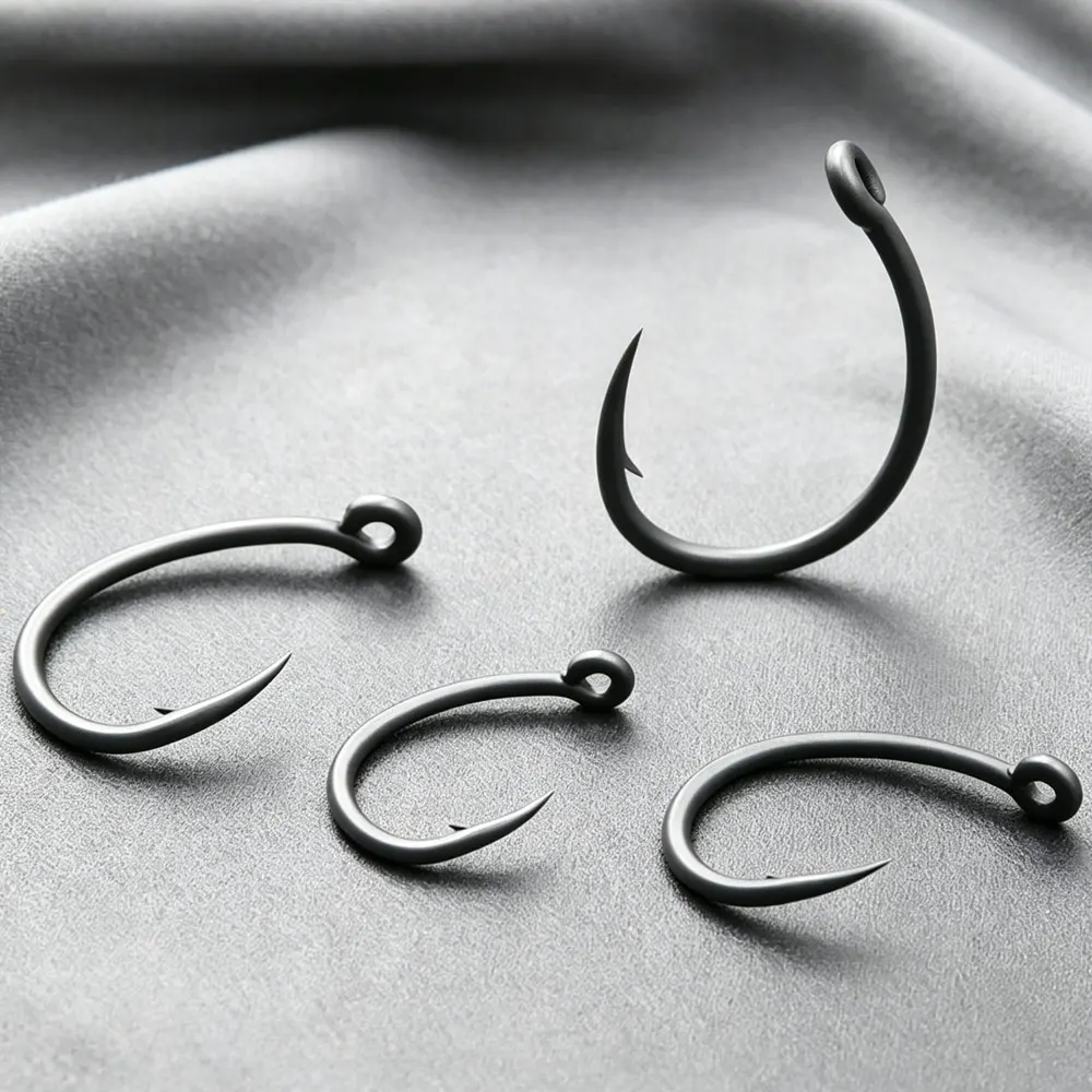 10 stücke Karpfen Angeln Haken PTFE Beschichtung Legierung Stahl Micro Barb Haken Super Sharp Abendessen Harte Crooked Haken Für karpfen Zubehör Tackle – Detail 7