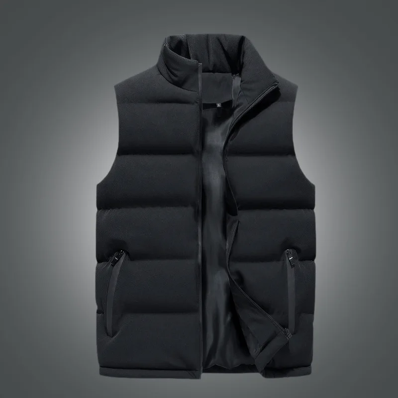 OIMG Men's vest autumn winter sports leisure stand up collar jacket thick outer wear