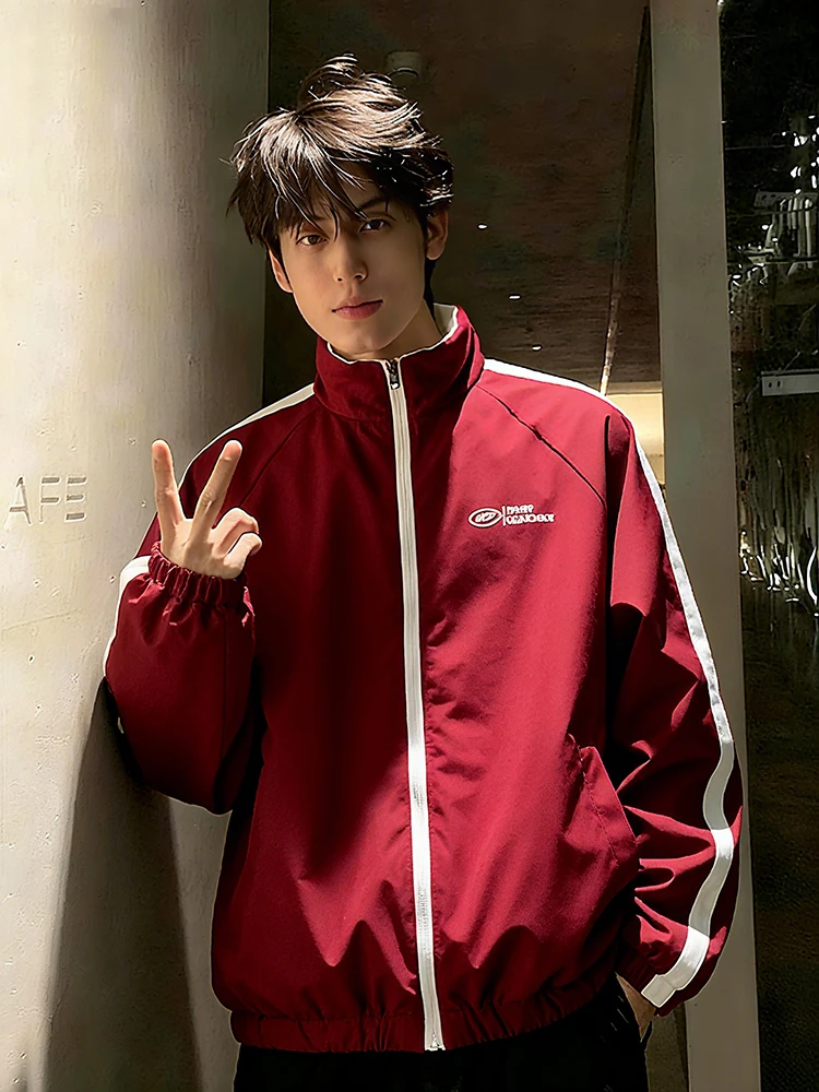 

Red American Sle Double-Sided Wear down Cotton Jaet Men Winter Thi Warm Cotton Coat ort Stand Collar Bread Sle Coat