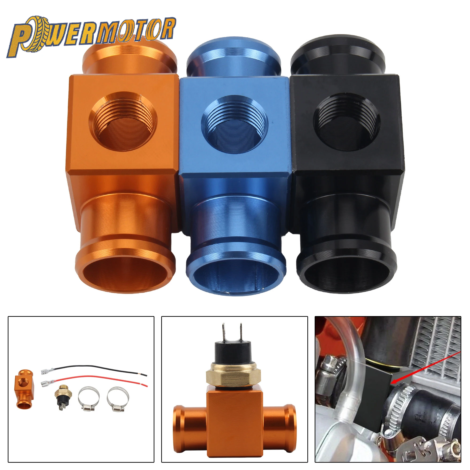 

Motorcycle Thermal Temperature Radiator Hose Connector Thermostat Water Temperature Switch Radiator Coolant 19.5mm Universal