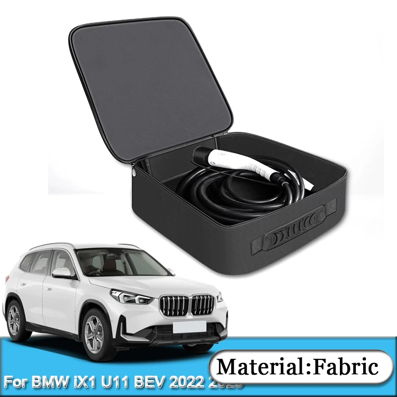 For BMW iX1 U11 BEV 2022 2023 2024 Car Charging Cable Storage Bag Charger Plugs EV Sockets Equipment Organizer Bag Waterproof