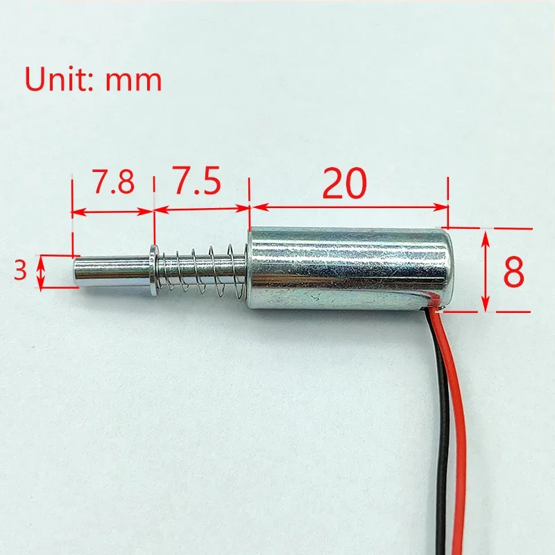 DC 3V/5V 6V/9V/12V/24V Mini Tiny 8MM Cylindrical Suction Inhalation Type Solenoid Electromagnet Stroke 5mm DIY Fingerprint Lock