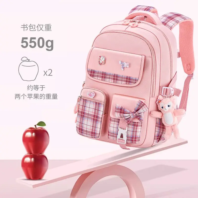 حقائب مدرسية ابتدائية جديدة لحماية العمود الفقري للطلاب والبنات حقيبة ظهر مربعة بسعة كبيرة وخفيفة الوزن مقاومة للماء 2026 #6