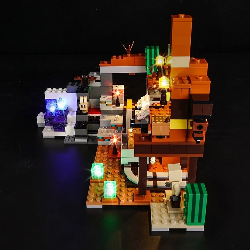 مجموعة إضاءة LED بدون نموذج مناسبة لـ LEGO The Badlands Mineshaft Minecraft 21263 (لا تشمل مكعبات البناء)