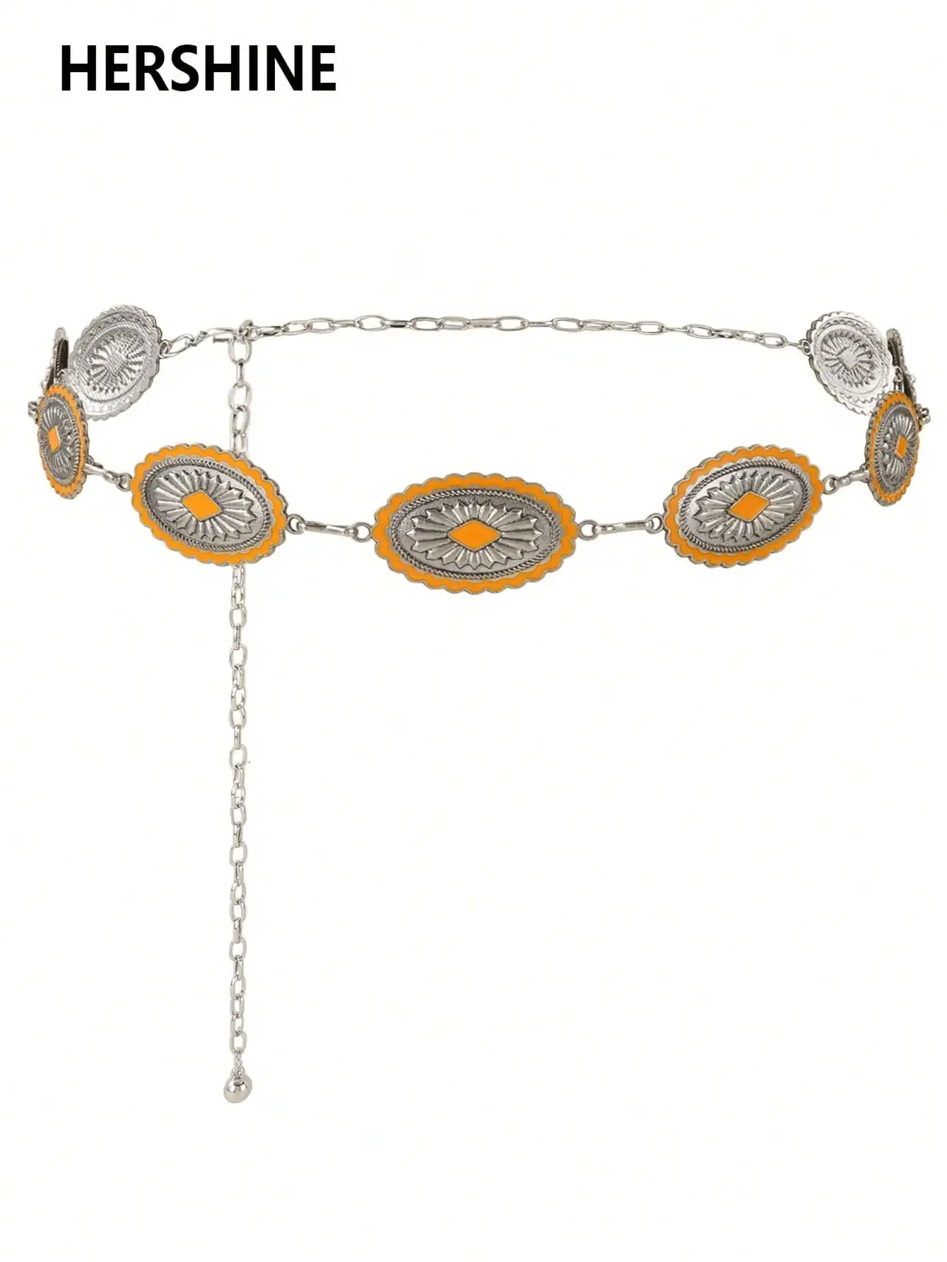 HERSHINE قطعة واحدة من قلادة الخصر النسائية على شكل زهرة على الطراز البوهيمي مناسبة لمطابقة الفساتين والجينز في الهالوين