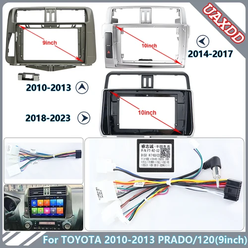Para TOYOTA 2010-2023 PRADO 120 Radio de coche Android DVD reproductor de vídeo estéreo pantalla de audio reproductor de CD cables MP5 arnés marco de plástico