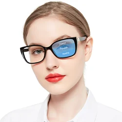 Progressive Presbyopia Glasses for Women Cat Eye Reading Glasses Multifocal Far Distance Reader Customized Eyeglasses +1.0 +2.0