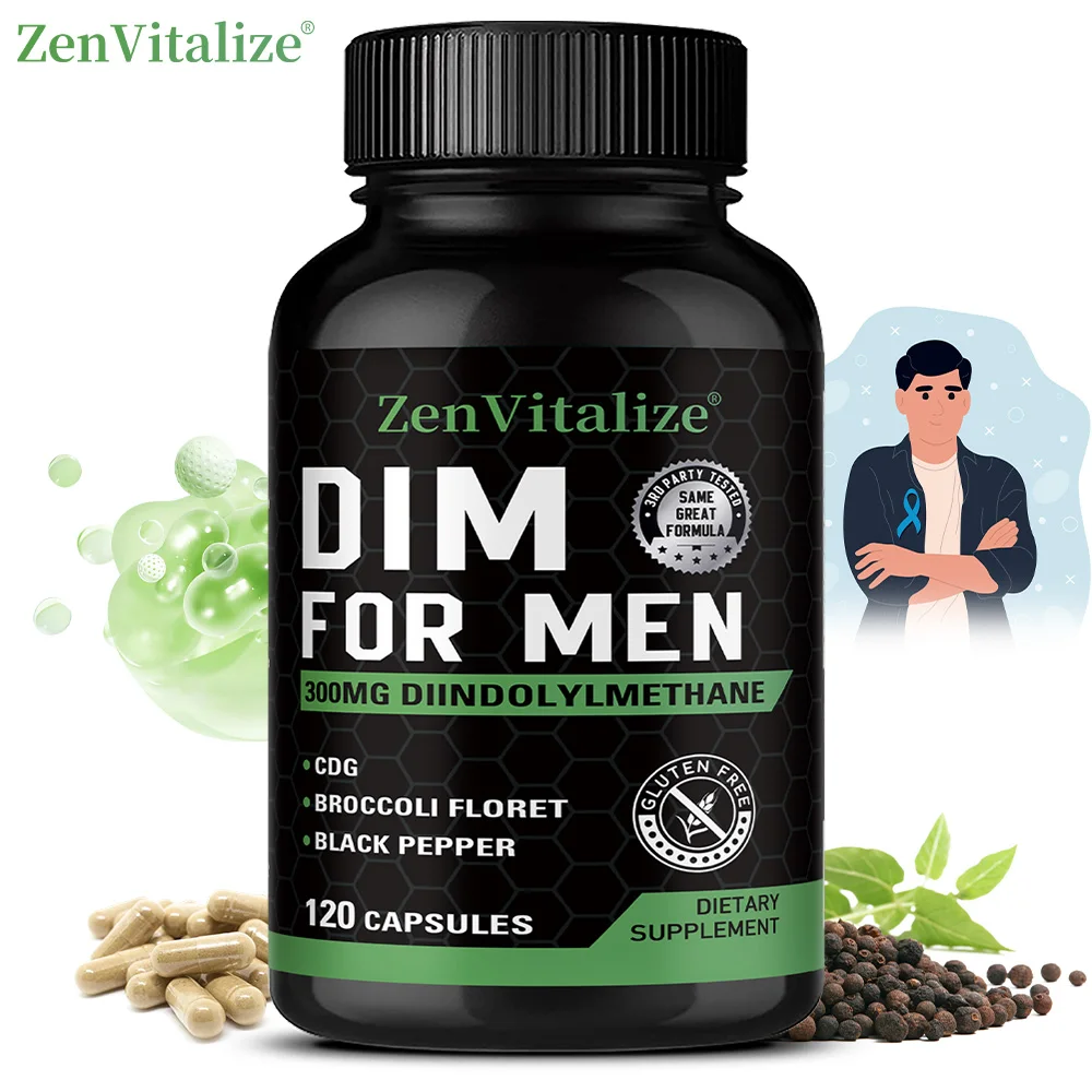

DIM 300mg Supplement Complex - Support Fat Metabolism,Muscle Strength, Improve Athletic - 30/60/120 Capsules