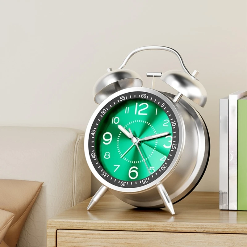 Portable Mini Alarm Clock Retro Round Double Bells Desk Table Clock Bedroom Home Drop shipping