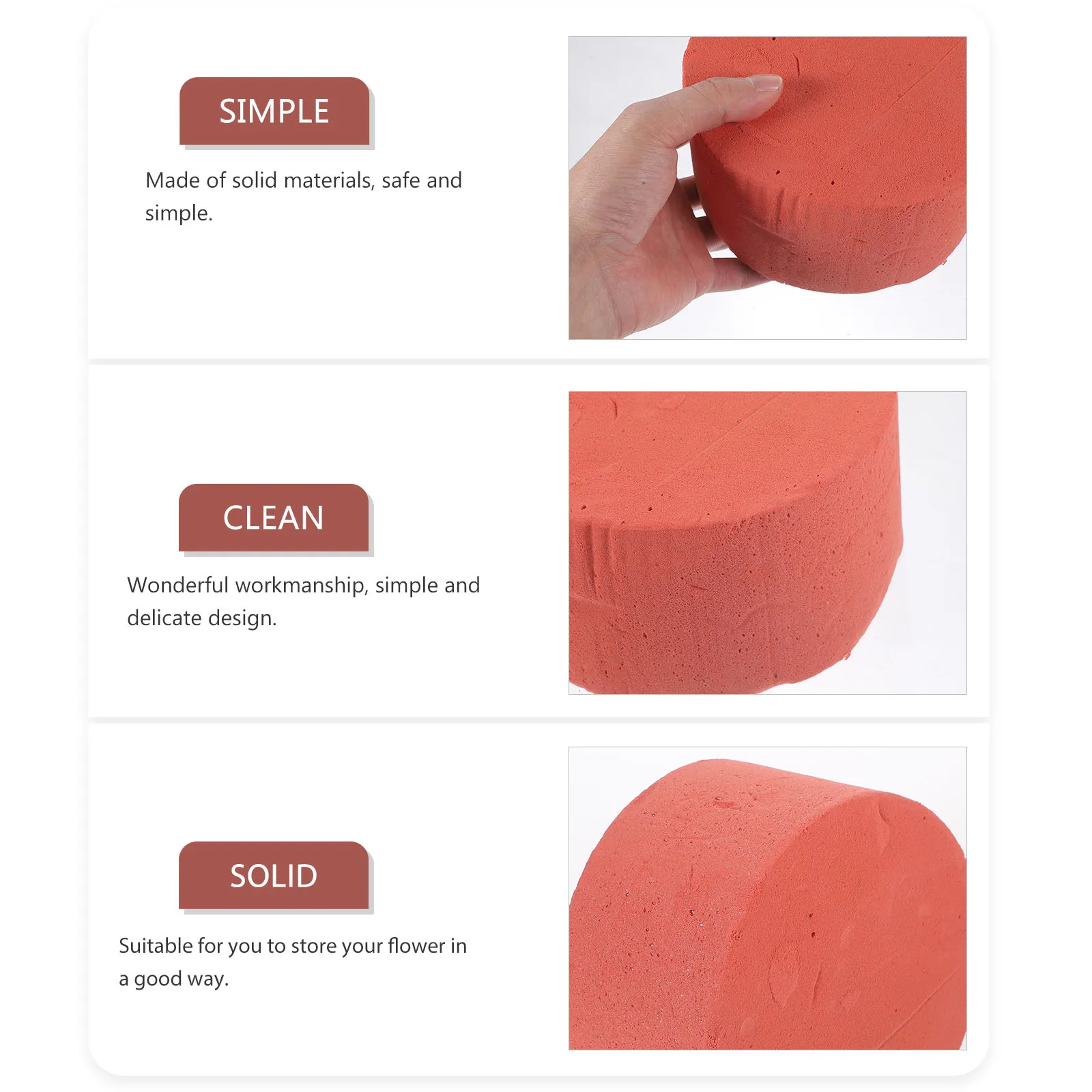 

2pcs Red Round Floral Foam Arrangement Supplies for Fresh Artificial Flowers Vase Basket DIY Home Wedding Hotel Decor Water