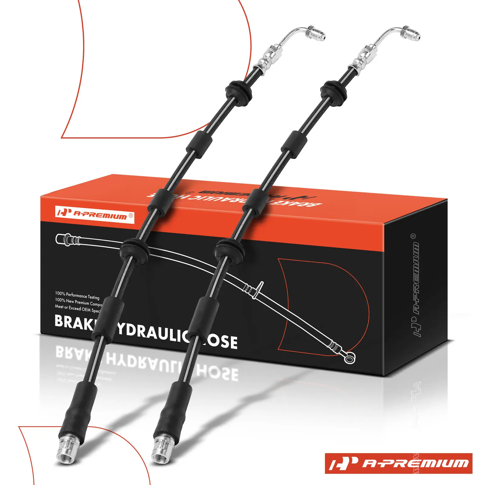 A-Premium 2Pcs Front Driver & Passenger Side Brake Hydraulic Hose for Audi R8 2008-2012