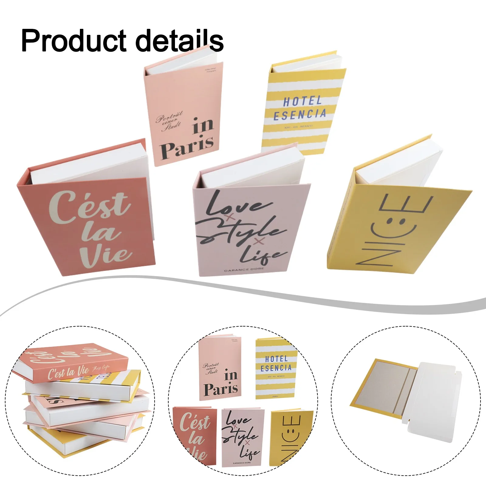 Set of 5 Paper Simulation Book Ornaments for Home Decor Photography Props and Event Display on Desks and Shelves