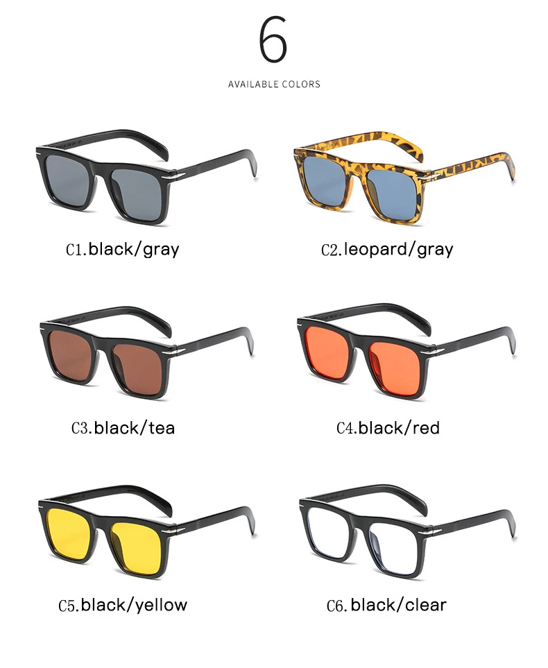 Neue High Definition Männer Frauen Sonnenbrille Quadratische Sonnenbrille UV400 Sonnenbrille Designer Sonnenbrille Hohe Qualität – Detail 5