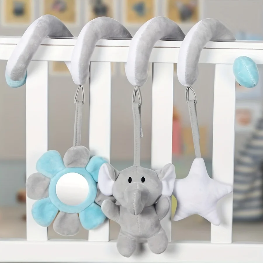Children's Toy Stroller Hanging Elephant Spiral Plush  0-3  Toys Stroller Accessory,Cute Elephant Design