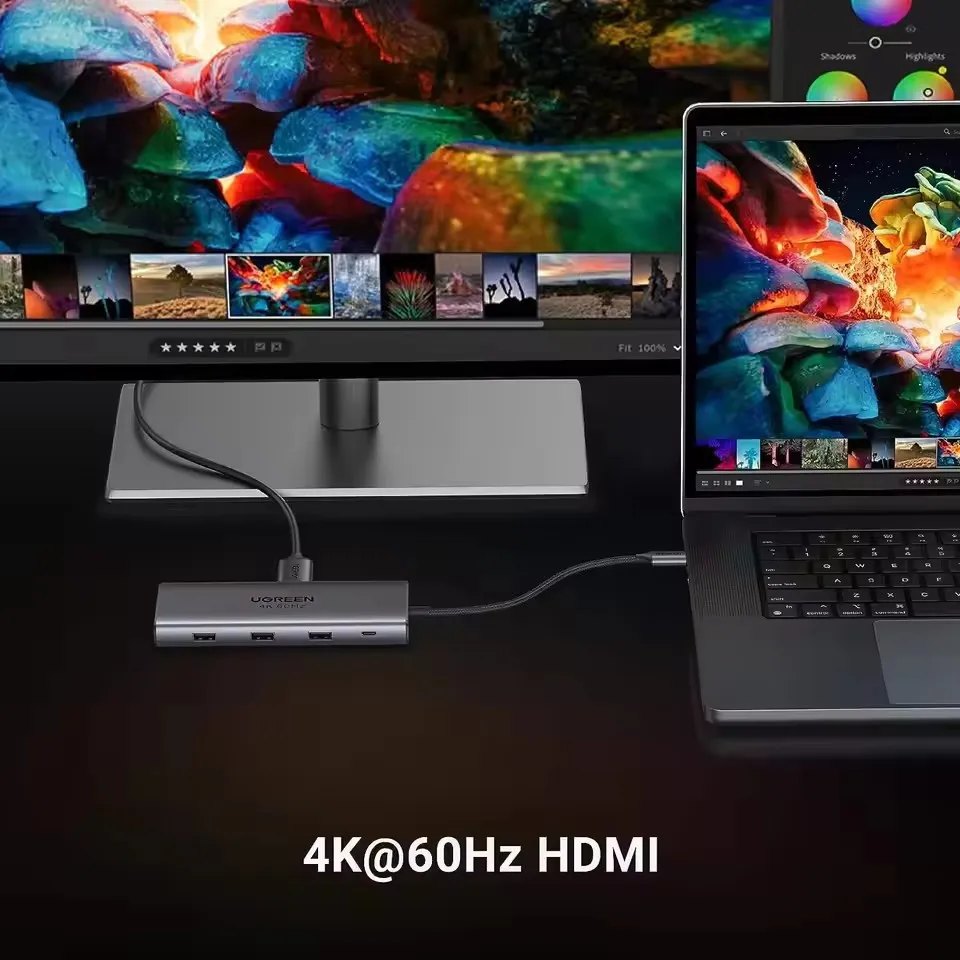 Revodok Pro 109 UGREEN USB C Hub 9 in 1 Docking Station10Gbps USB C 3.2 HDMI 100W Power Delivery SD/TF Card Reader for Computer