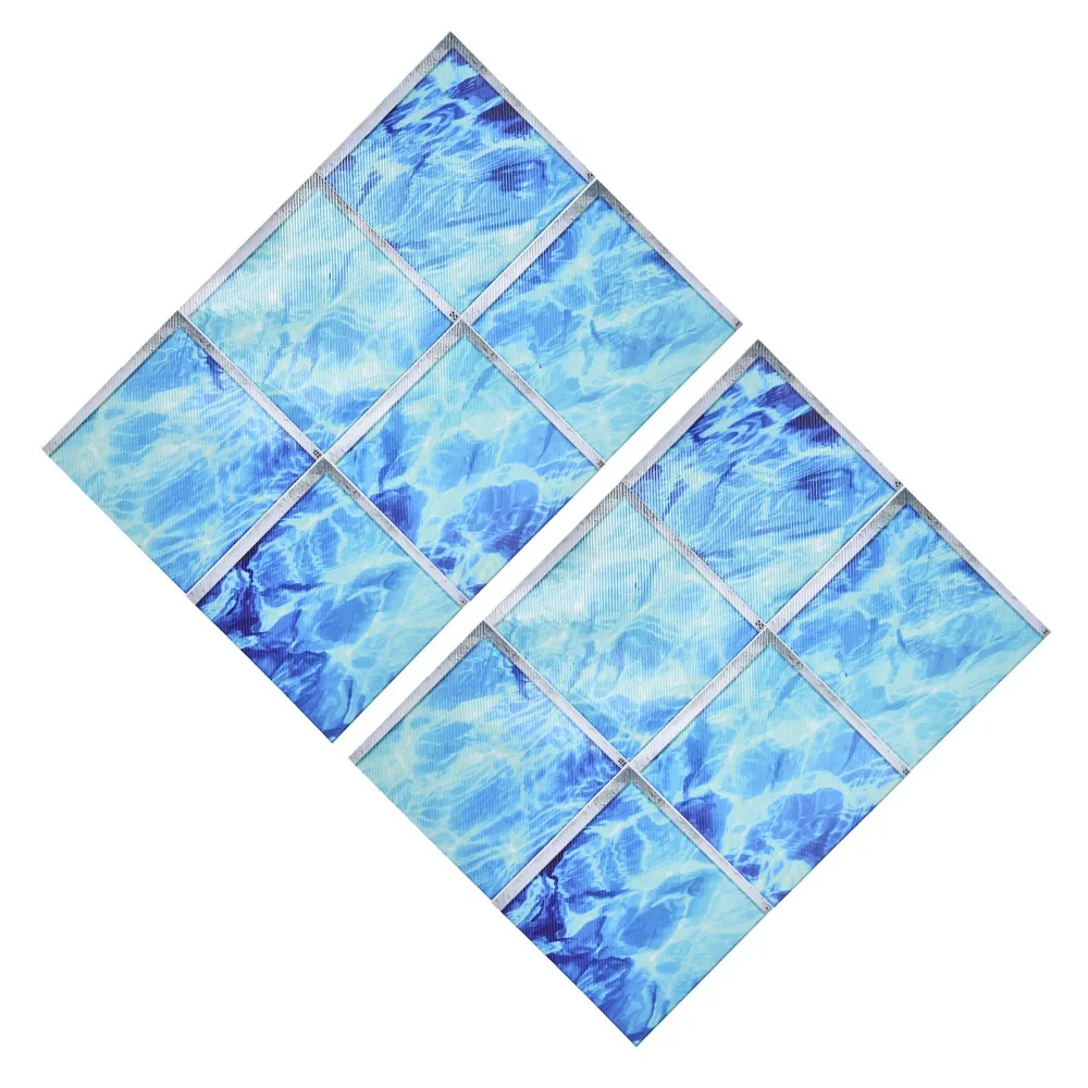 12pcs Self Adhesive 3D Bathtub Sticker PVC 5.9 in Bath Tub Sticker Stereoscopic Waves Blue Waterproof Antislip Sticker