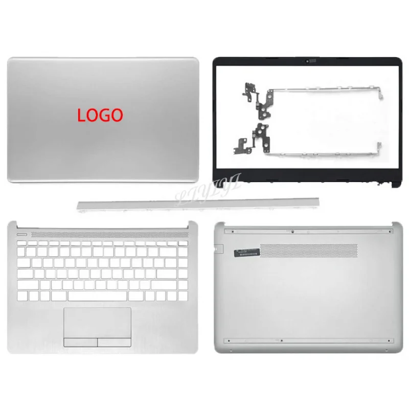 New For HP 14-CF 14-DF 14-DK 14-DP 14S-CR 14S-CF 240 245 G8 LCD Back Cover Front Bezel Palmrest Bottom Case Hinges Cover silver