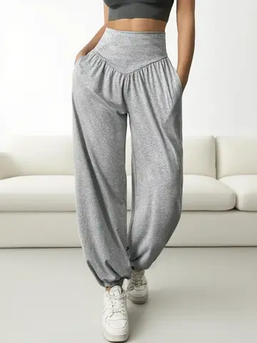 Leggings de cintura alta para mujer, pantalones tipo farol, pantalones con puños, pantalones de baile cómodos y transpirables, Jeggings para gimnasio y Fitness