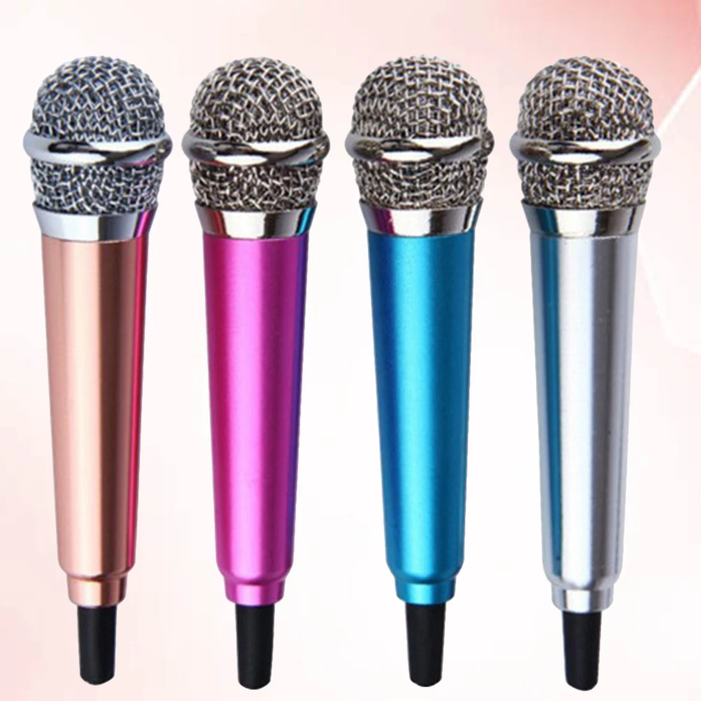 

4 Pcs Phone Microphone Cell Recording Mini Small K Song Musical Instrument Singing Bar