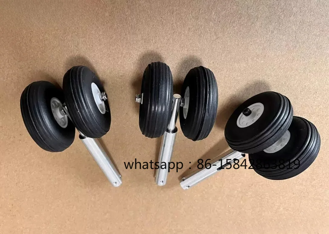 106mm Anti-Vibration Aluminum Alloy Landing Gear, Single & Dual PU Wheels Upgrade Parts for RC Model Airplane