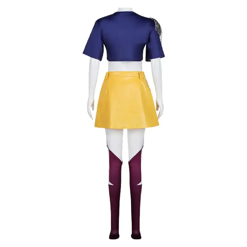 미라 케이팝 데빌 헌터 코스프레 블랙 골드 송 드레스 소녀 할로윈 코스프레 파티 의상