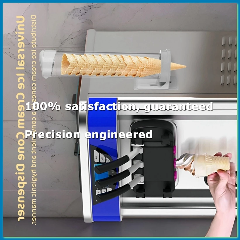 Ice Cream Cone Dispenser Waffle Cone Holder Plastic Waffle Cone Storage Tube with Magnetic Plate Adhesive Plate-A57M