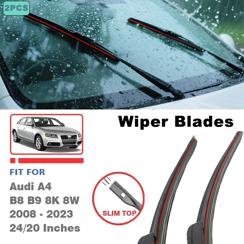 

For Audi A4 B8 B9 Arllord Avant 8K 8W 2008-2023 2009 Front Wiper Blades Accessories Windscreen Windshield Window Washer 24"+20"