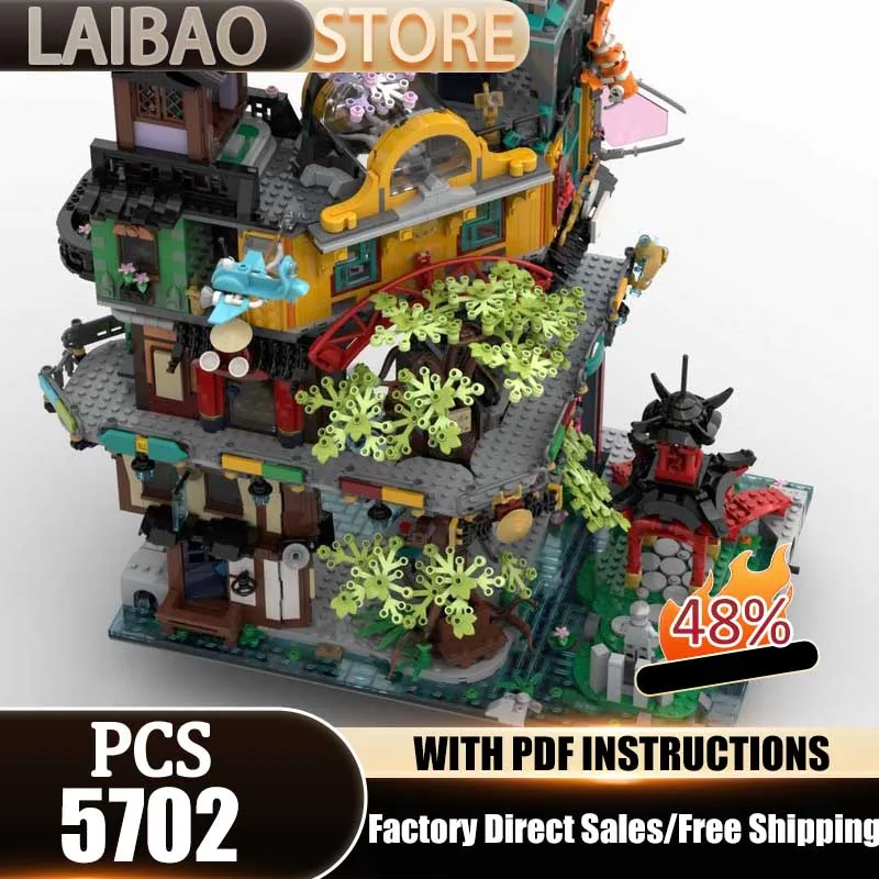 

Medieval Castle Model Moc Building Blocks The Garden is on the other side Technology Bricks DIY Assembly Street View Toys Gifts