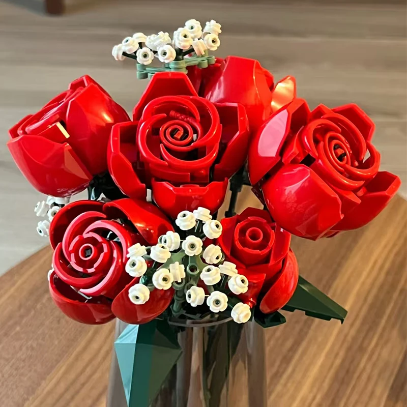 

822PCS Eternal Flower Rose Building Block Toy Compatible with Assembly Decoration Girl Valentine's Day Teacher's Day Gift