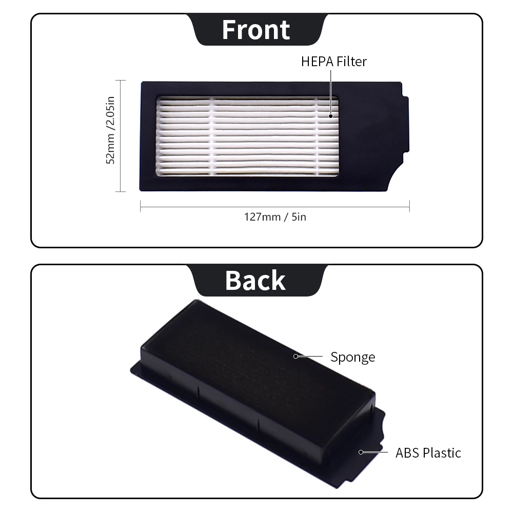 Pano mop saco de poeira principal rolo escova lateral hepa filtro compatível com ecovacs deebot x1 omni/t10 turbo aspirador peças