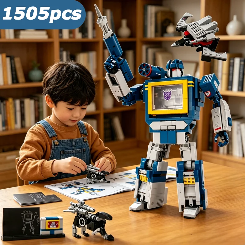 

New Technical 1505pcs Blue Robot Model Building Kit MOC Creative DIY Building Blocks Model Toy Birthday Gifts Collectors Edition