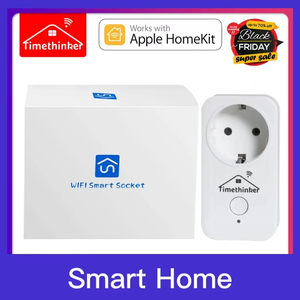 Tilanding Inker Smart Home WiFi Socket EU Plug Adapter, Apple Homekit, Alexa, Google Home, Siri Voice Remote Control, Russian Stock