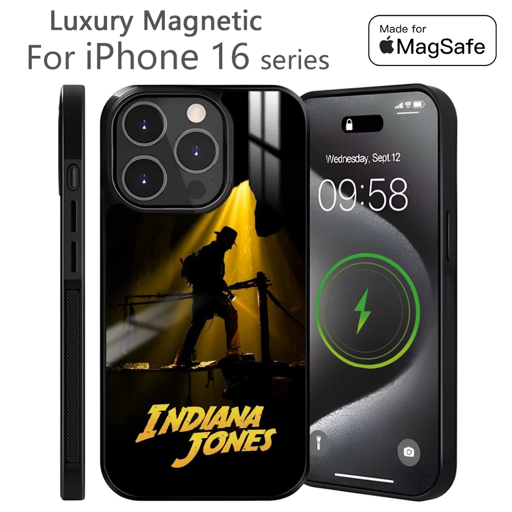 

Movie l-Indiana J-Jones Phone Case For iPhone 16 15 14 13 12 11 Pro Max Plus Mini Magnetic Magsafe Wireless Charging Cover