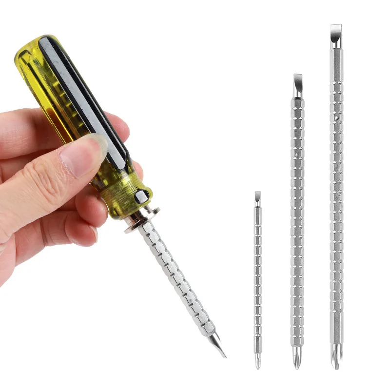 Hochfester magnetischer Ratschenschraubendreher mit Doppelkopf und transparentem Griff