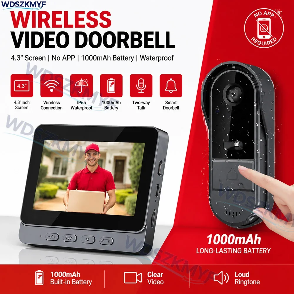wireless-wifi-doorbell-camera-1080p-waterproof-video-intercom-doorbell-43in-ips-screen-home-security-door-bell-ir-night-vision