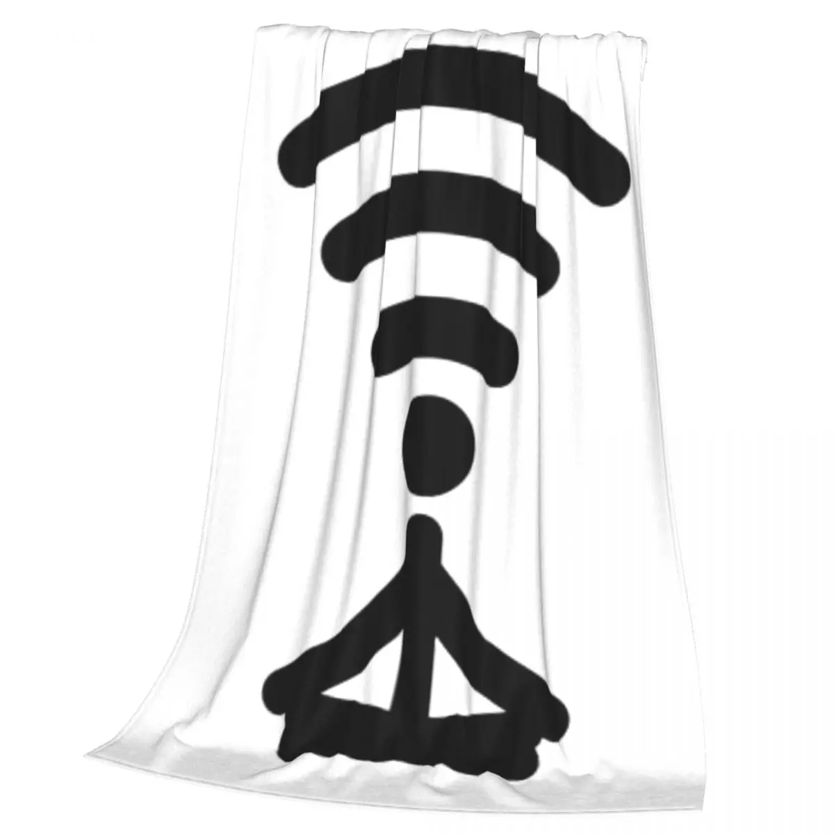 Meditate Wifi Icon Blankets Soft Warm Flannel Throw Blanket Plush for Bed Living room Picnic Travel Home Couch
