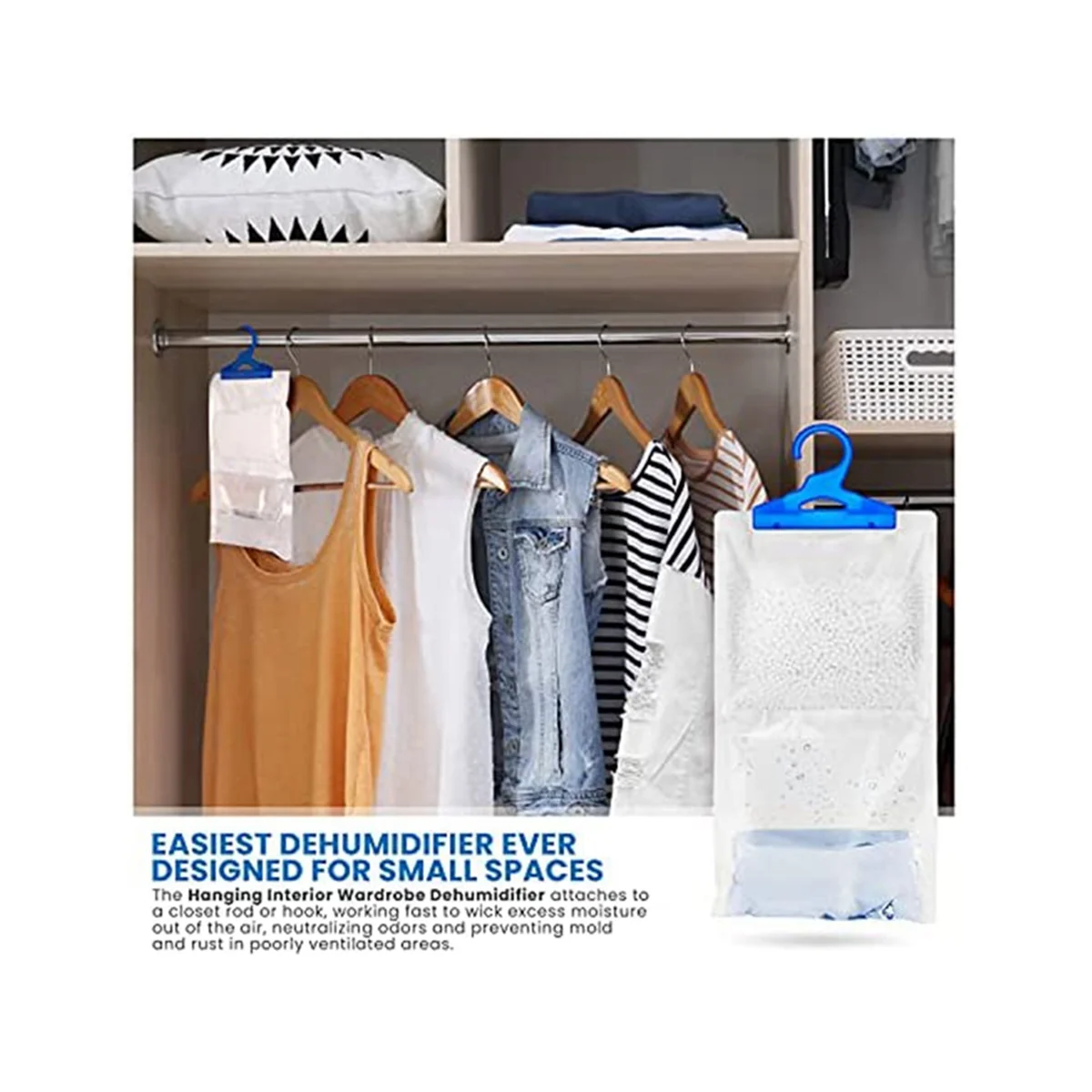 Assorbitore di umidità per guardaroba Confezione da 20 deumidificatori sospesi contro l'umidità anti-muffa