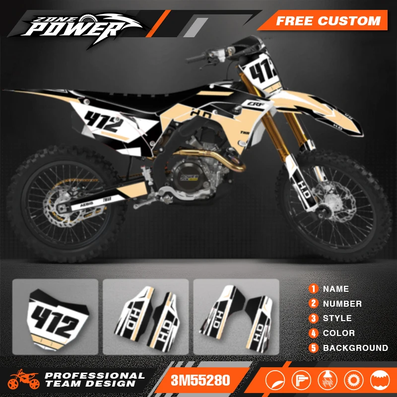 

Powerzone Motorcycle Graphic Decal Stickers Kits For Honda CRF450R 2017-2020 CRF250 CRF250R 2018-2021 Number Name Customize 25
