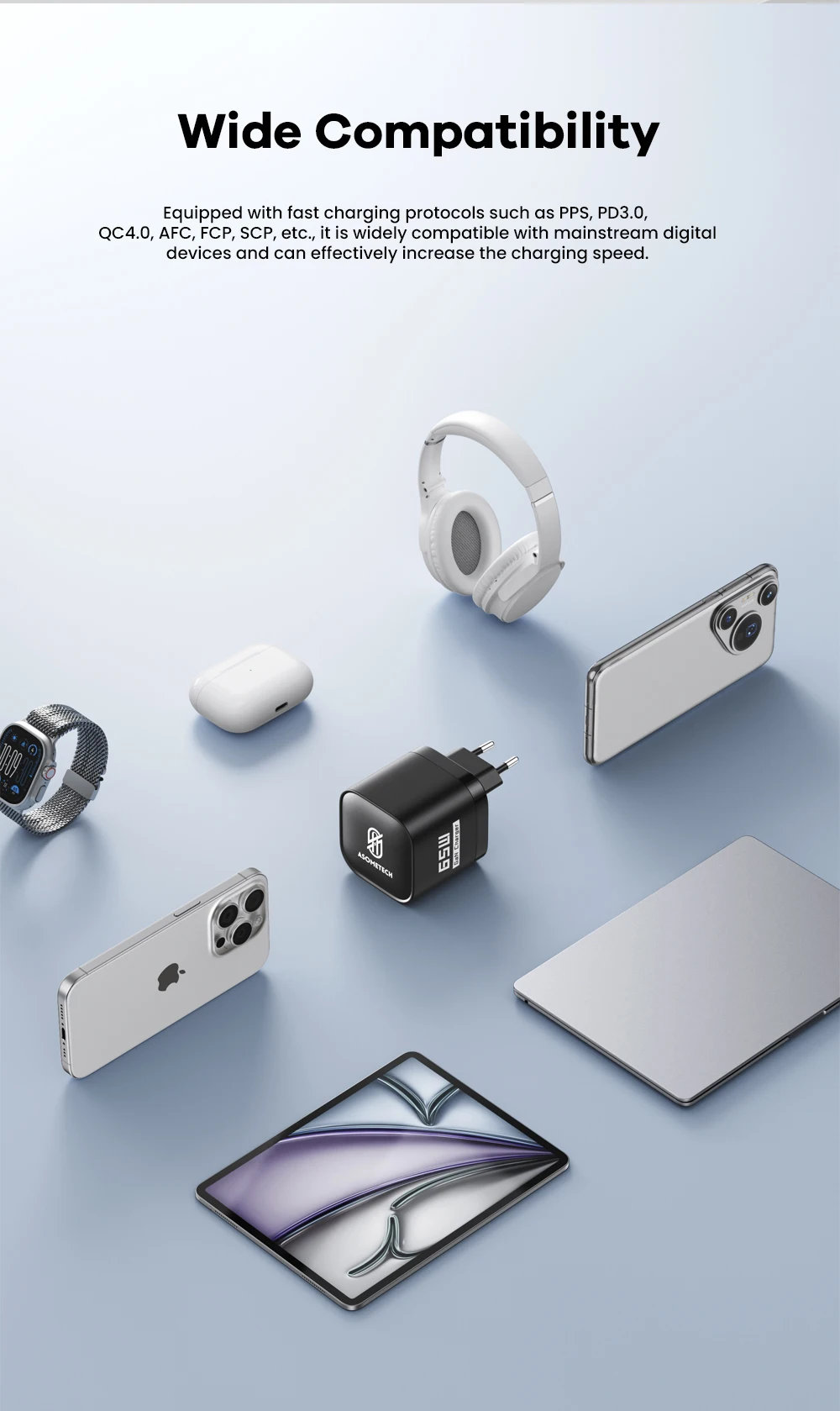 USB C Ladegerät 65W GaN Typ C Schnelle Lade Telefon Ladegerät Adapter Für iPhone Samsung Xiaomi Schnell Ladung EU/KR Stecker Wand Ladegerät – Detail 8