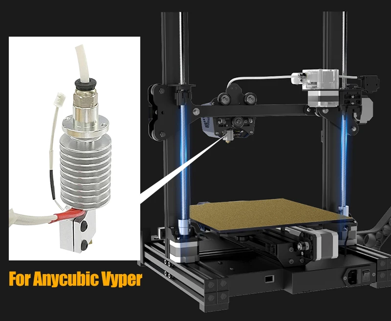 Vyper Kobra Max Plus Volcano Hotend J-Head Hot-End 0,4 mm Düse PTFE-Schlauch Silikonsocke für Anycubic Extruder 3D-Druckerteile – Detail 1