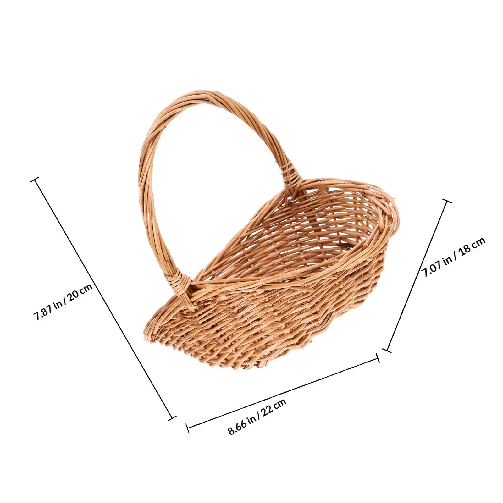 Multi Function Portable Woven Picnic Basket Handheld Fruit Storage Basket for Camping Outdoor Wine Festival Home Decoration