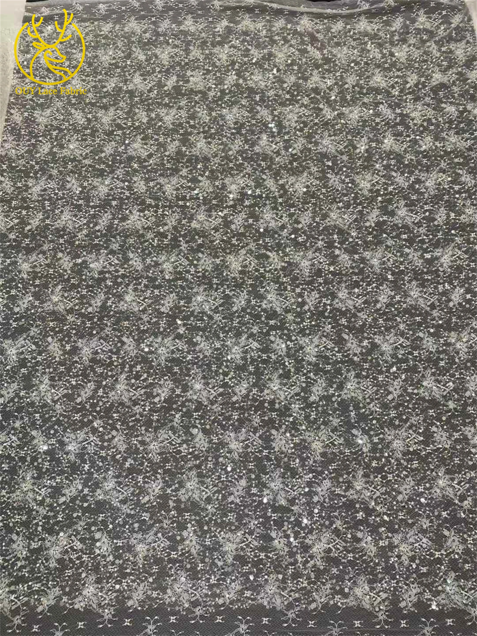 Black African Handmade Bead Embroidered Lace Fabric, French Sequin Mesh Lace Fabric, Nigerian Women's Lace Fabric, Party Dress