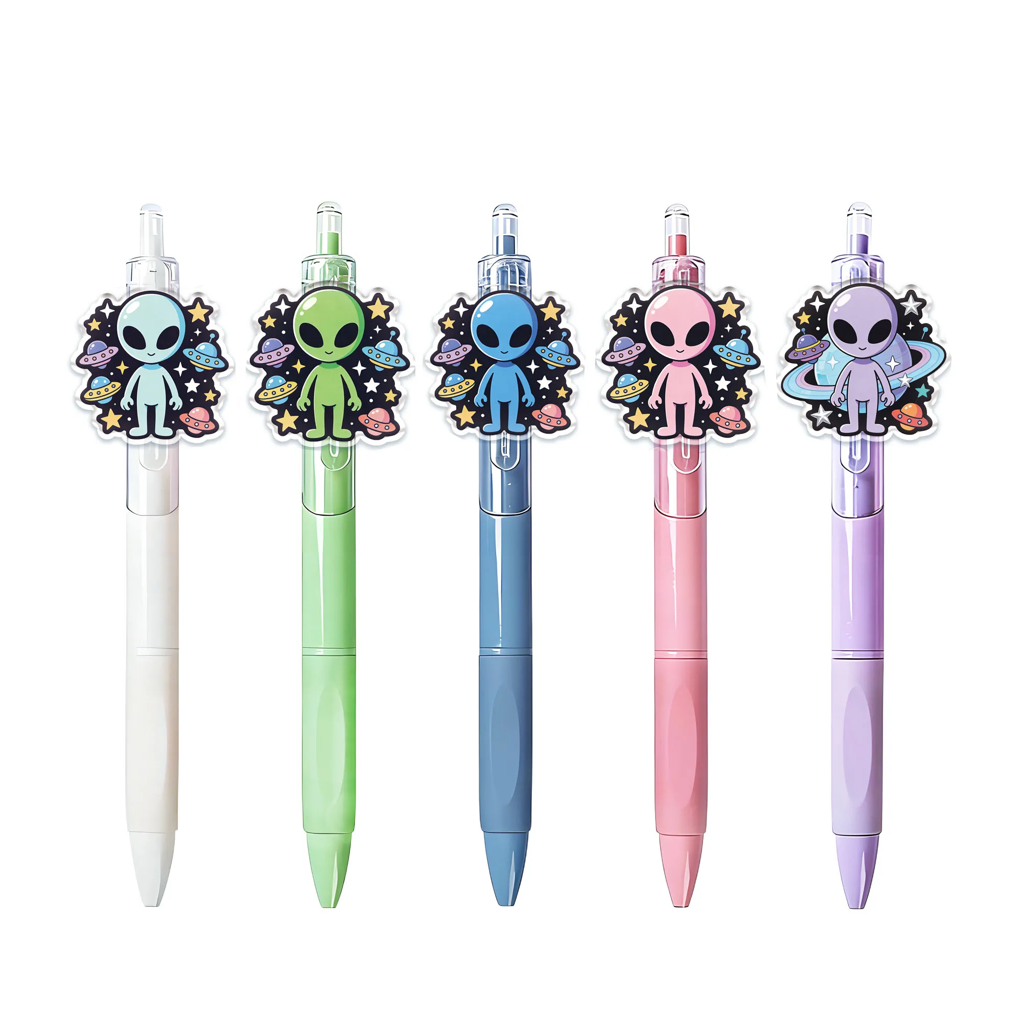 

5 шт. шариковых ручек с инопланетной тематикой для ежедневного использования, к началу учебного года, для письма студентам, подарочные ручки